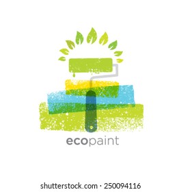 Eco Paint Roller Brush Creative Vector Design Element