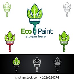 Eco Painting Vector Logo Design