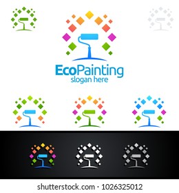 Eco Painting Vector Logo Design