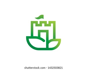 Eco Palace Logo Template, Icon, Symbol