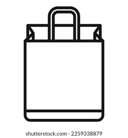 Eco paper bag icon outline vector. Food pack. Ecology craft