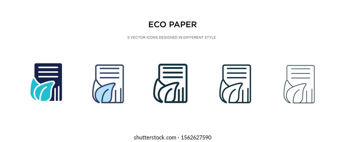 eco paper icon in different style vector illustration. two colored and black eco paper vector icons designed in filled, outline, line and stroke style can be used for web, mobile, ui