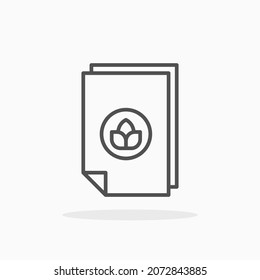 Eco Paper icon. Editable Stroke and pixel perfect. Outline style. Vector illustration. Enjoy this icon for your project.