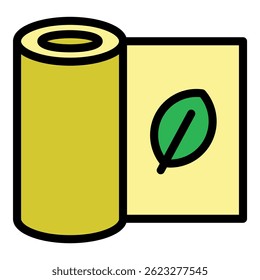 Eco paper icon. Outline eco paper vector icon color flat isolated