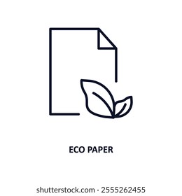 eco paper outline icon.  Thin line icon from ecology collection. Editable vector isolated on white background