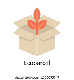 Eco parcel Vector Flat Icon Design illustration. Nature and ecology Symbol on White background EPS 10 File