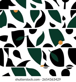 Eco design padrão com folhas verdes e escuras