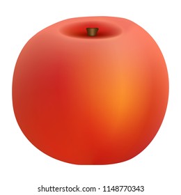 Eco peach mockup. Realistic illustration of eco peach vector mockup for web design isolated on white background