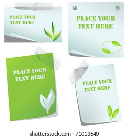 Eco pealing pined paper set vector