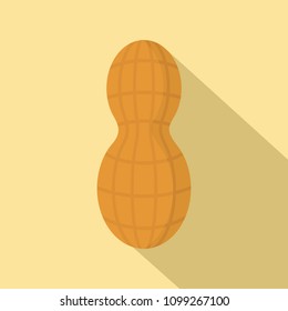 Eco peanut icon. Flat illustration of eco peanut vector icon for web design