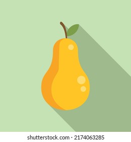 Eco pear icon flat vector. Organic agriculture. Farming village