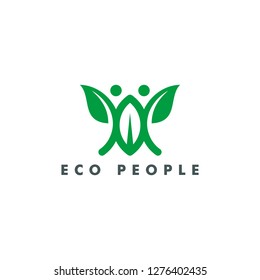 eco people community logo template vector illustration