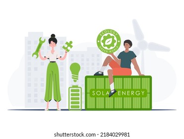 ECO people. ECO friendly concept. Vector trend illustration.