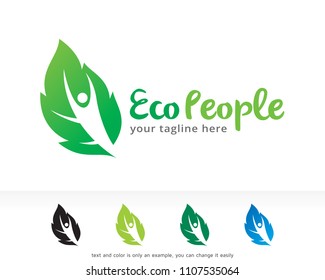 Eco People Logo Symbol Template Design Vector, Emblem, Design Concept, Creative Symbol, Icon