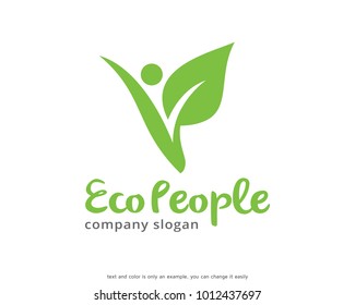 Eco People Logo Template Design Vector, Emblem, Design Concept, Creative Symbol, Icon