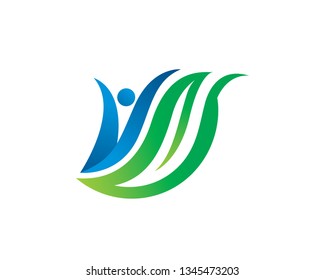 Eco People Logo Template, Icon, Symbol - Vector