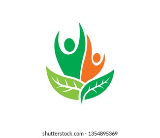 Eco People Logo Template, Icon, Symbol - Vector
