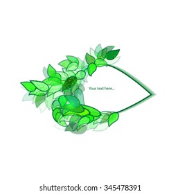 eco petal banner for your text with green leaves