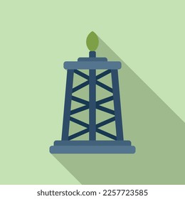 Icono de torre de gasolina ecológica vector plano. Limpieza ambiental. Ecología segura