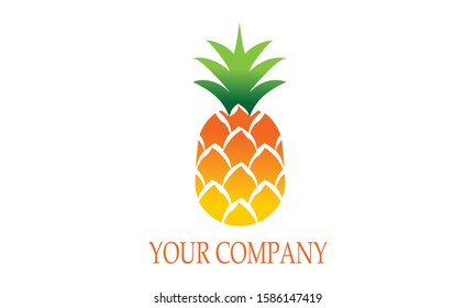 Eco Pinapple Fruit Logo Vector Image Illustration
