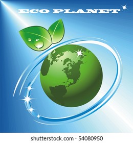 Eco planet against the blue sky