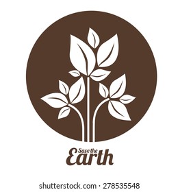 Eco Planet design over white background, vector illustration