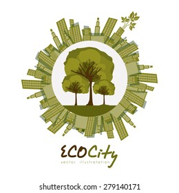 Eco Planet design over white background, vector illustration