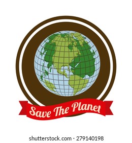 Eco Planet design over white background, vector illustration