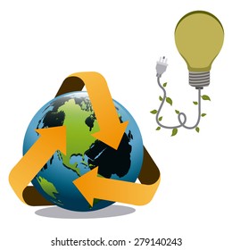 Eco Planet design over white background, vector illustration