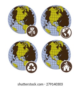 Eco Planet design over white background, vector illustration