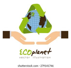 Eco Planet design over white background, vector illustration