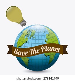 Eco Planet design over white background, vector illustration