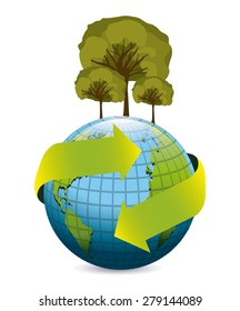 Eco Planet design over white background, vector illustration