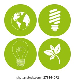 Eco Planet design over white background, vector illustration