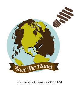 Eco Planet design over white background, vector illustration