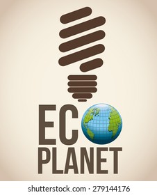 Eco Planet design over white background, vector illustration