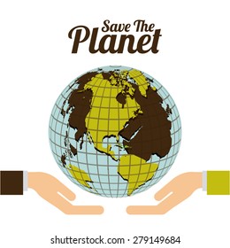 Eco Planet design over white background, vector illustration