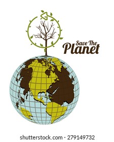 Eco Planet design over white background, vector illustration