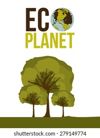 Eco Planet design over white background, vector illustration