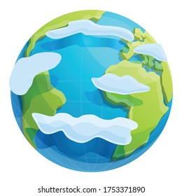 Eco planet icon. Cartoon of eco planet vector icon for web design isolated on white background