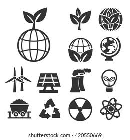 eco planet icon set