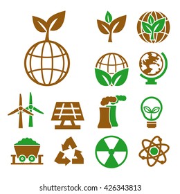 eco planet icon set