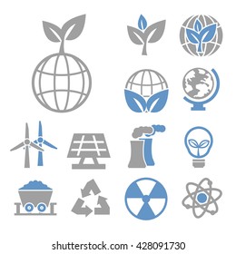 eco planet icon set