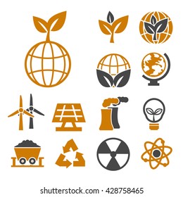 eco planet icon set