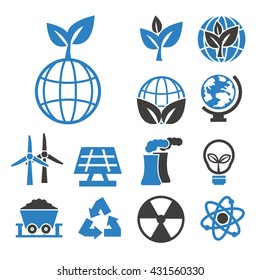 eco planet icon set