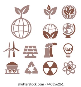 eco planet icon set