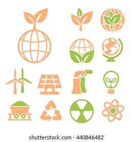 eco planet icon set