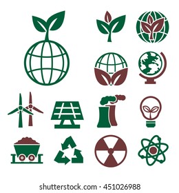 eco planet icon set