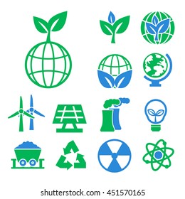 eco planet icon set