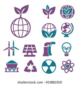 eco planet icon set